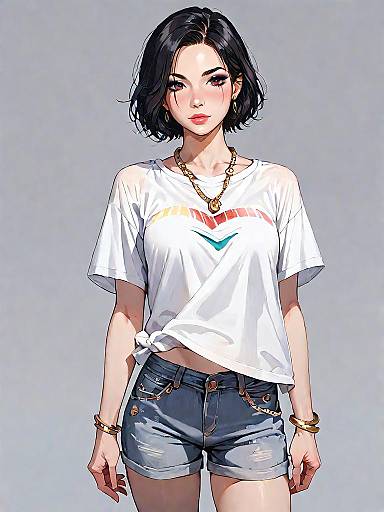 Casual Woman in Sheer White Outfit