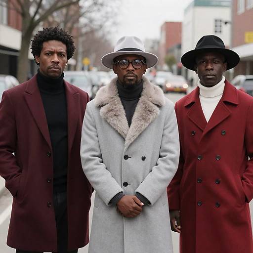 Three Stylish Men on City Street
