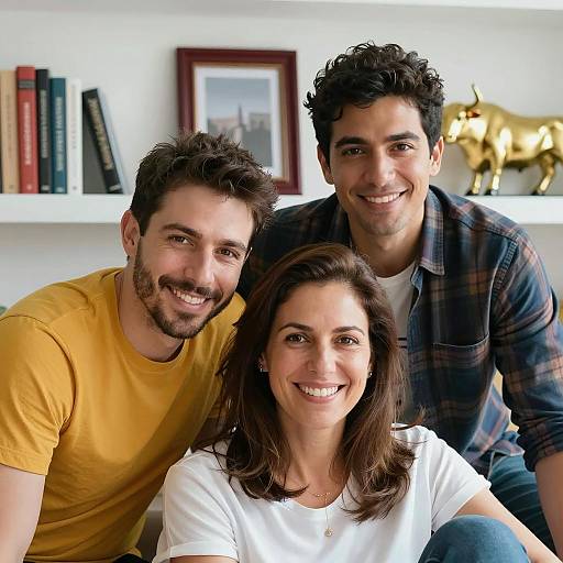 Close-Up Portrait of Three Friends Smiling