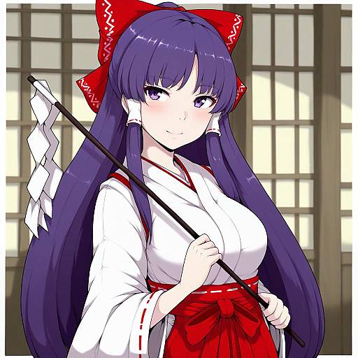 Illustration of Hakurei reimu (pc-98), touhou in the style of Ina (gokihoihoi)