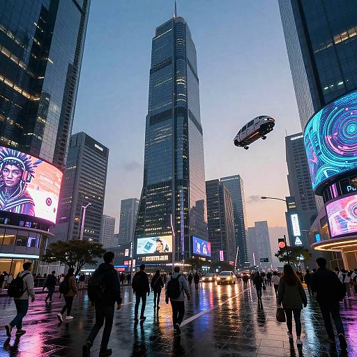 Futuristic Cyberpunk Metropolis Scene