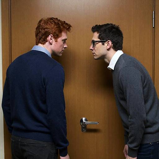 Intense Encounter at the Wooden Door