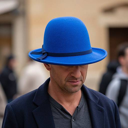 Tourist in Blue Hat Costume