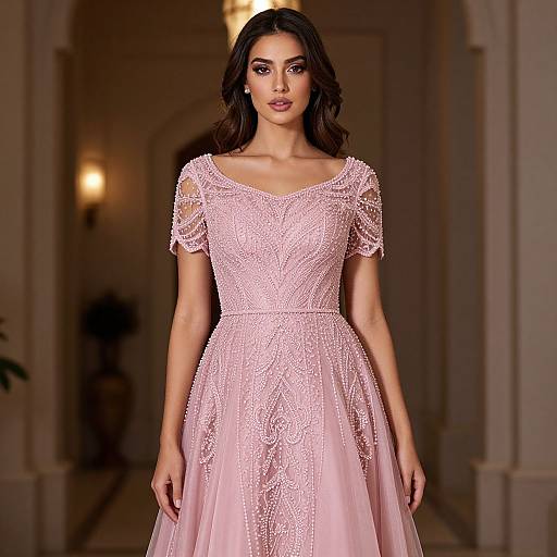 Elegant Pink Evening Gown Fashion
