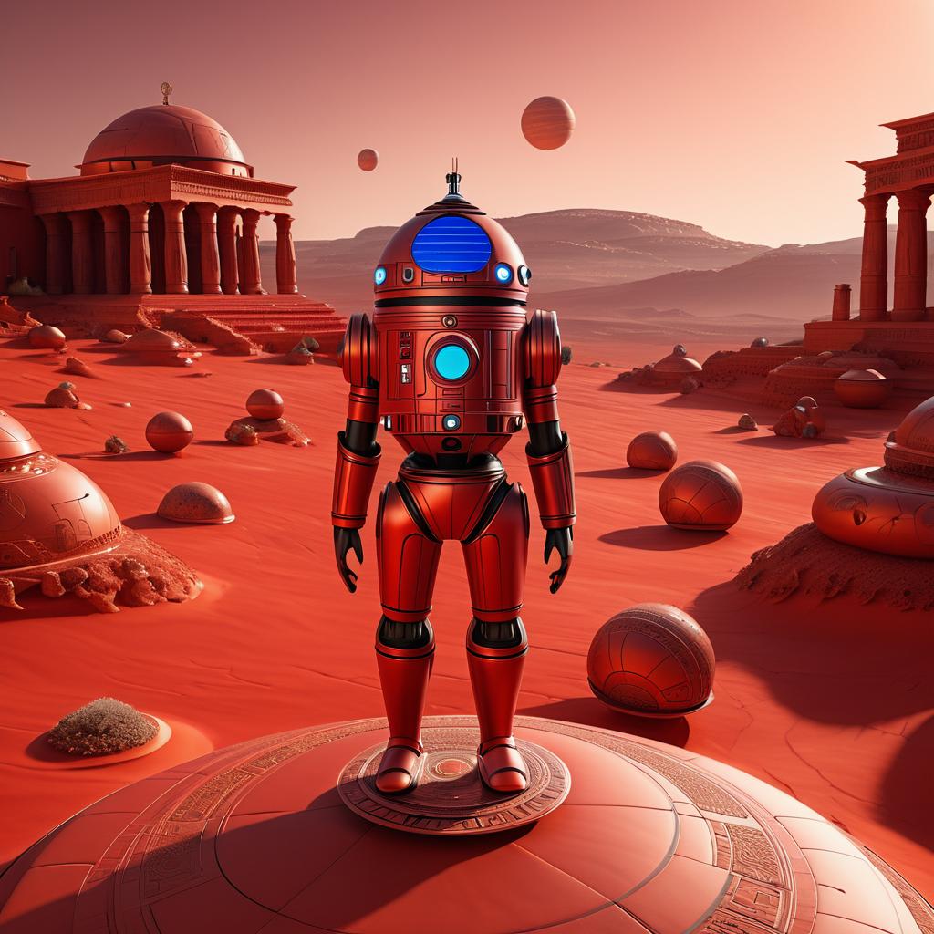 Droid in Martian Landscape Inspired by Greece