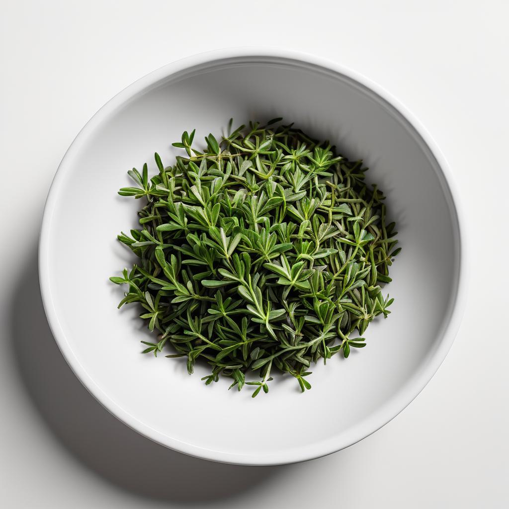 Fresh Thyme Leaves in Detailed Photography