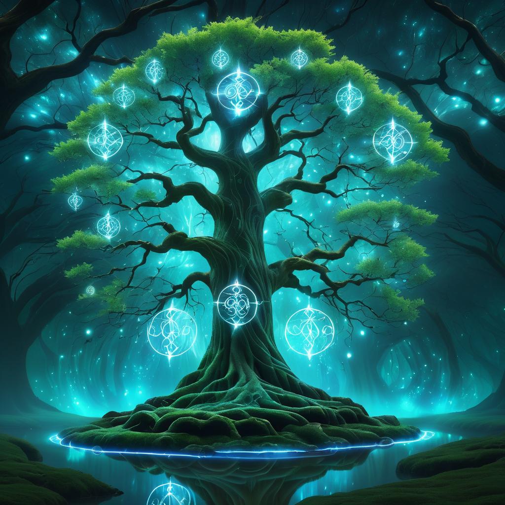 Mystical Tree of Glowing Runes