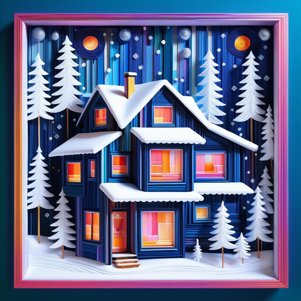 Vivid Winter Ornaments in a Cozy Diorama