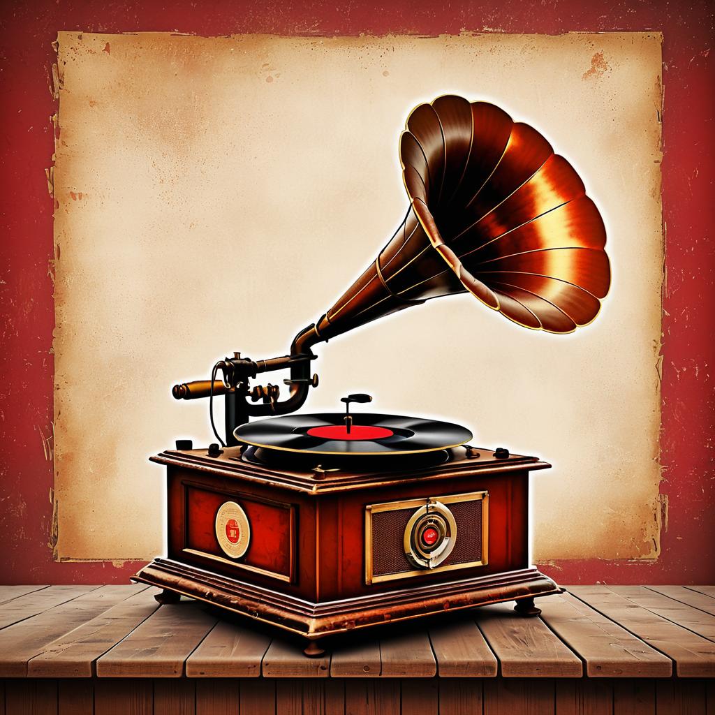 Rustic Antique Gramophone Poster Art