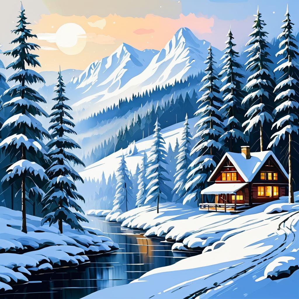 Winter Wonderland Christmas Tree Painting