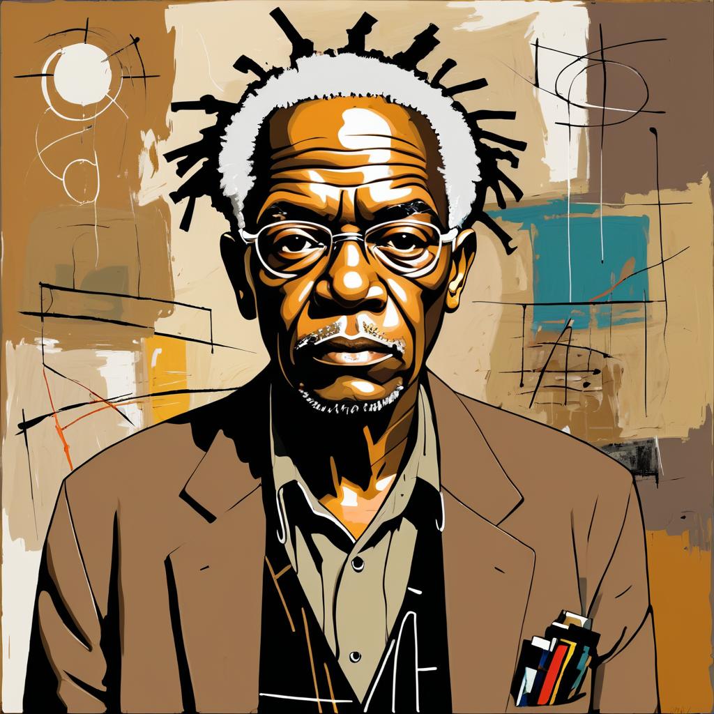 Elderly Philosopher in Basquiat Style