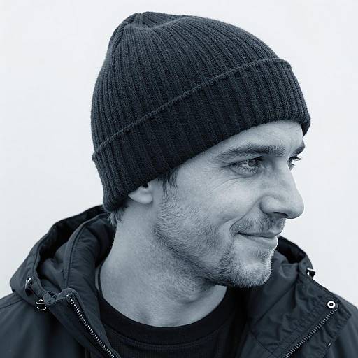 Intense Smile in Monochrome Blue Tones