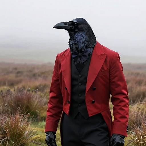 Regal Raven in Tailcoat Portrait