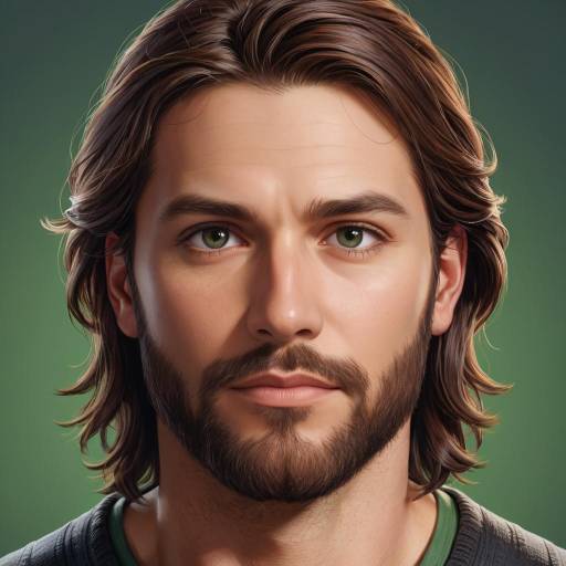 Portrait of Bearded Man with Green Eyes