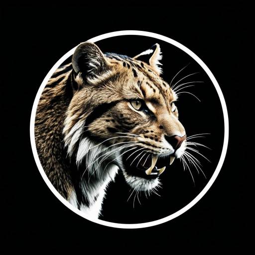 Realistic Sabertooth Cat Logo