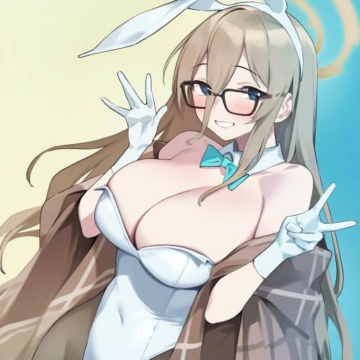 Illustration of Akane (bunny) (blue archive), blue archive in the style of Nonco