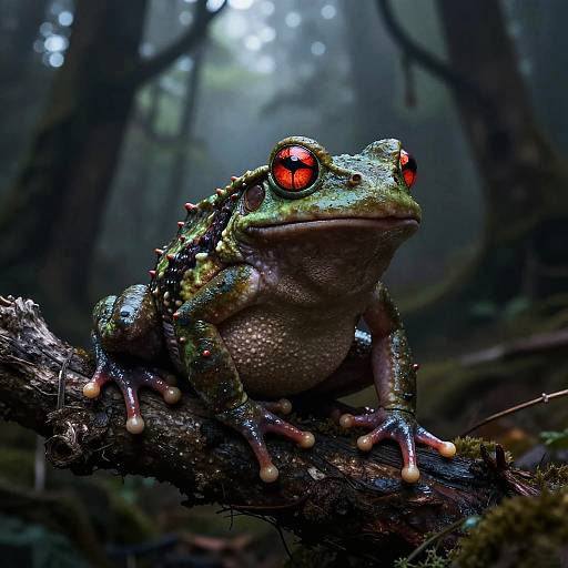 Haunted Monsterfrog in Foggy Forest