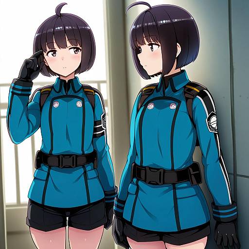 Illustration of Amatori chika, world trigger in the style of Abubu