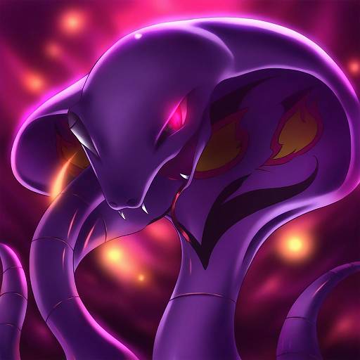 Illustration of Arbok, pokemon in the style of Akeyama kitsune