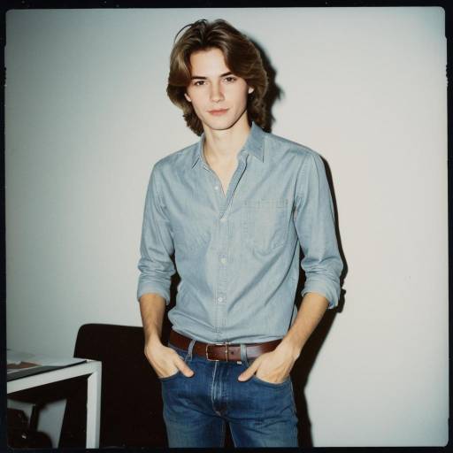 Young Male in Casual Denim Outfit