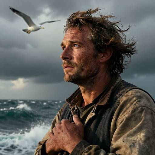 Resilient Sailor in Ocean Storm