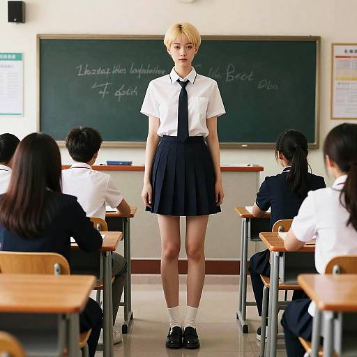 Photorealistic Classroom Portrait of a Woman