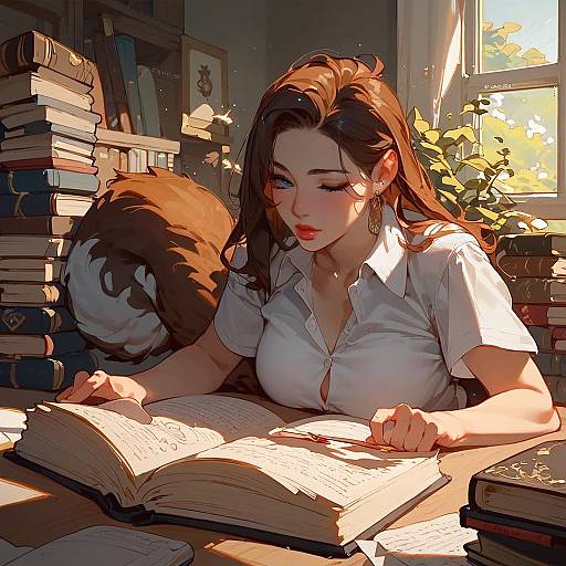 Squirrels Learning in Beatrix Potter Style