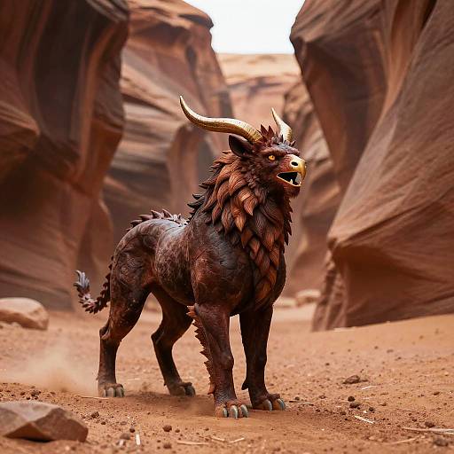 Griffin in Crimson Magical Canyon