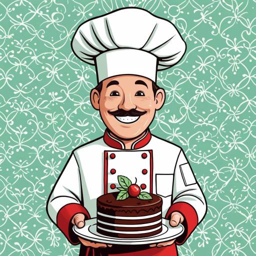 Cheerful Chef Holding Chocolate Cake