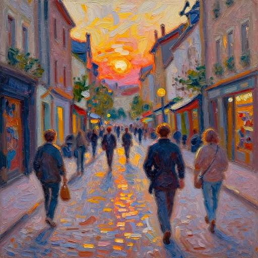 Vibrant Impressionist Street Scene