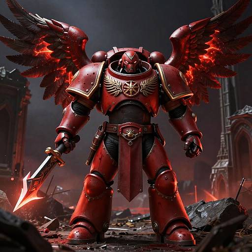 Crimson Blood Angels Warrior Art