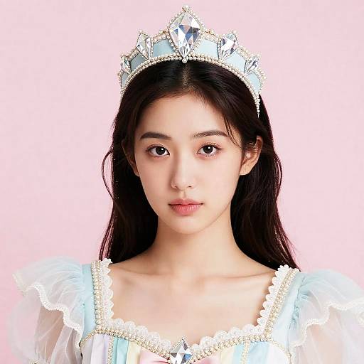 Pastel Diamond Woman Costume Close-Up