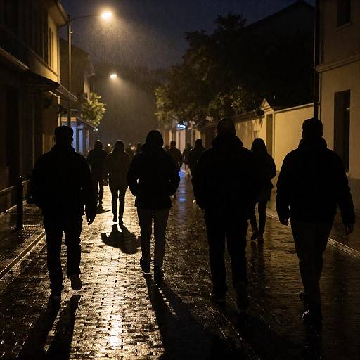 Mystic Night on a Cobblestone Street