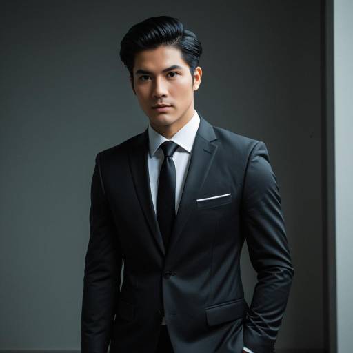 Young Man in Dark Tailored Suit