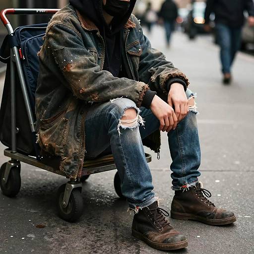 Gritty Urban Homeless Portrait
