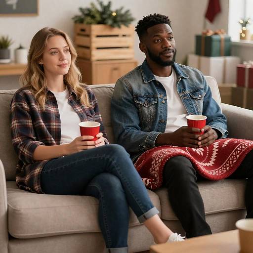 Relaxed Couple on a Cozy Couch