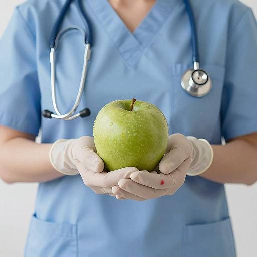 Medical Professional with Green Apple