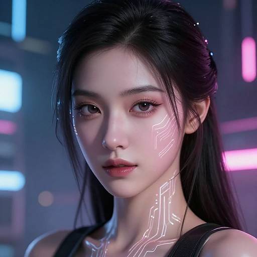 Futuristic AI Girlfriend Portrait