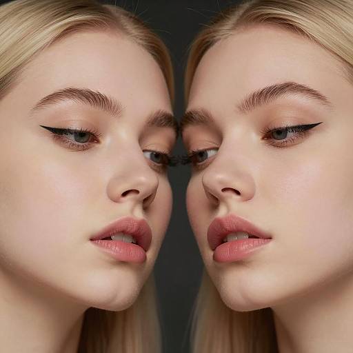 Identical Women in Intimate Close-Up