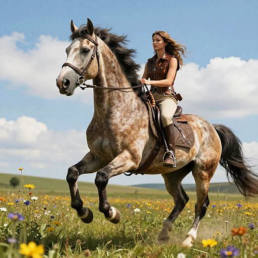Realistic Centaur Galloping Through Meadow