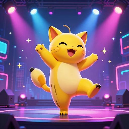 Cyberpunk Dancing Banana Cat Performance