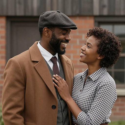 Vintage Smiling Black Couple Portrait