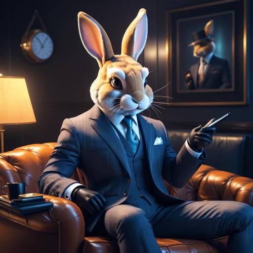 Anthropomorphic Rabbit Businessman in Suit