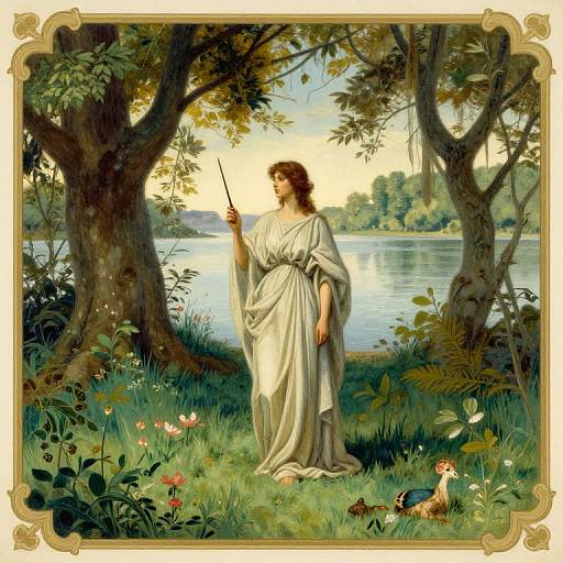 Vintage Waterhouse-Inspired Magical Glade