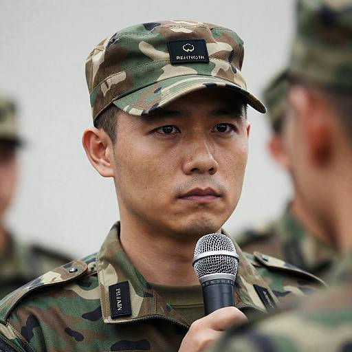 Intense Soldier Portrait in Camouflage