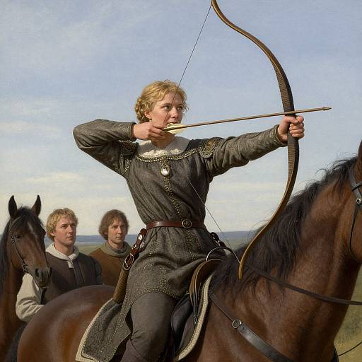 Medieval Woman Archer on Horseback
