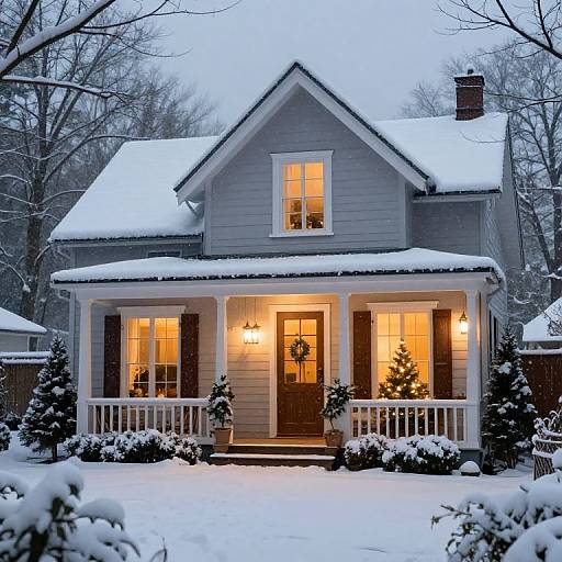 Cozy Snowy Home Holiday Magic