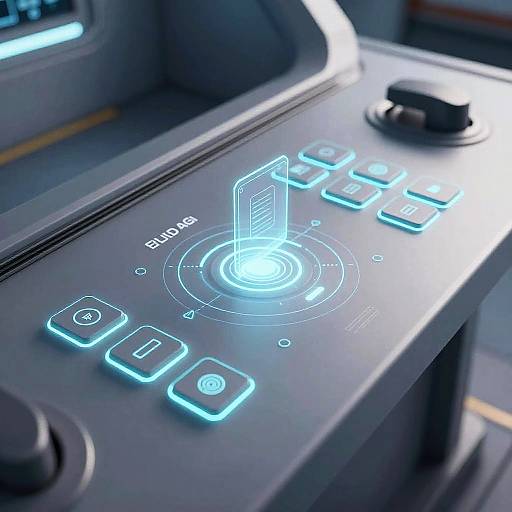 Sleek Sci-Fi Holographic Control Panel