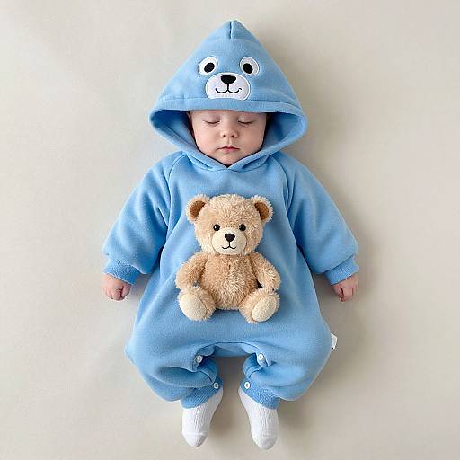 Baby in Bluey Teddy Hoodie