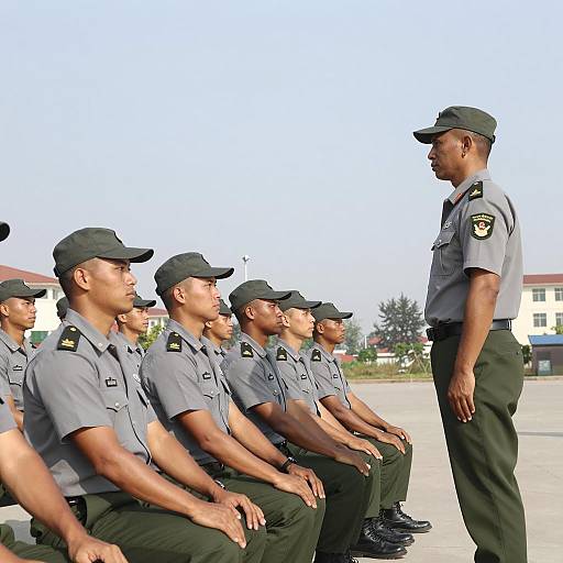 Military Group Formation Under Clear Sky